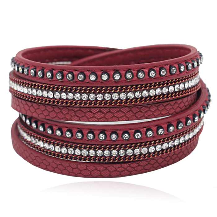 Deja Wikkelarmband Studs - Rood afbeelding