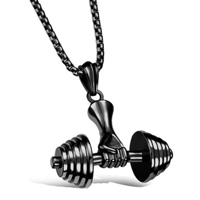 Mendes Dumbbell Kettinghanger Edelstaal Zwart mendes kopen in de aanbieding