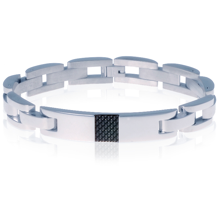 Edelstaal heren armband Mendes Carbon afbeelding 1