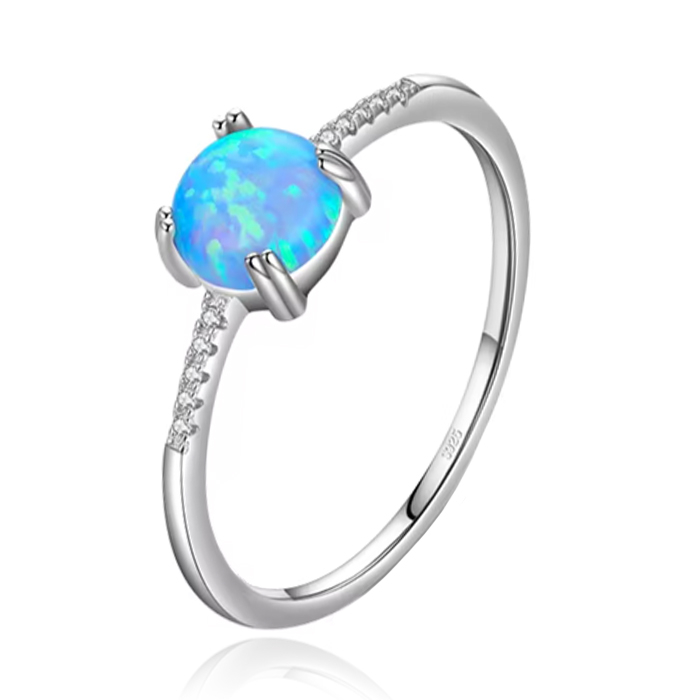 Elenza Sterling Zilveren Opaal Ring-16mm afbeelding