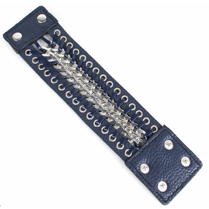 Fashion dames armband Blauw met Zilver 20572