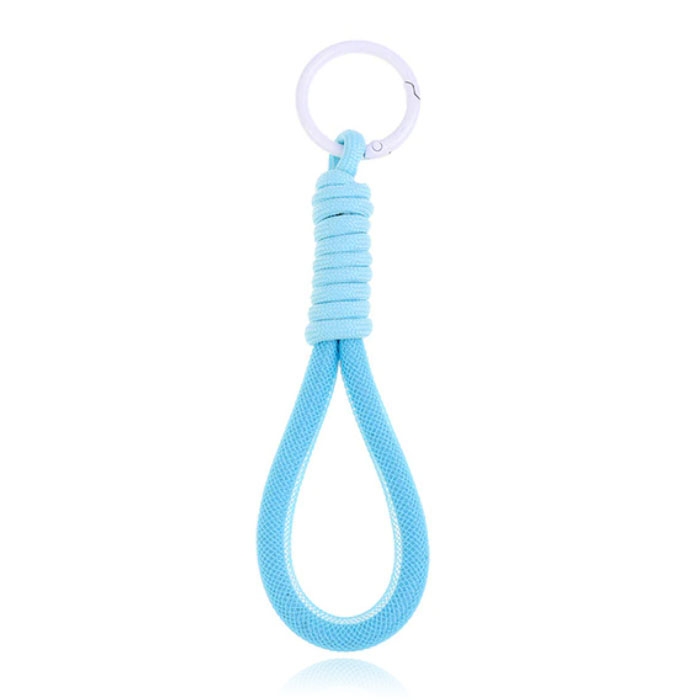 Fluorescerende Lanyard Strap Voor Sleutels Blauw Wit