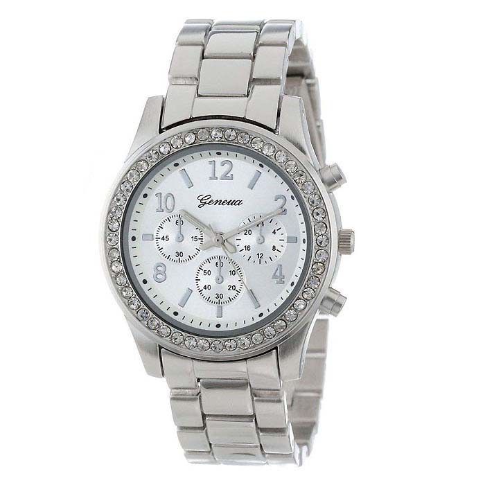 Geneva dames horloge Crystal Silver