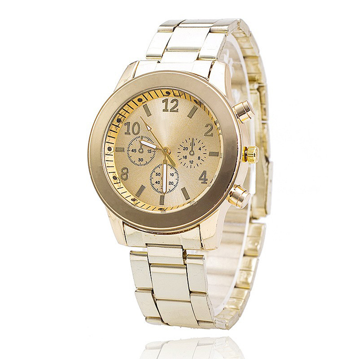 Geneva Fashion Horloge Chrono Gold geneva kopen in de aanbieding Geneva Fashion Horloge Chrono Gold geneva kopen in de aanbieding