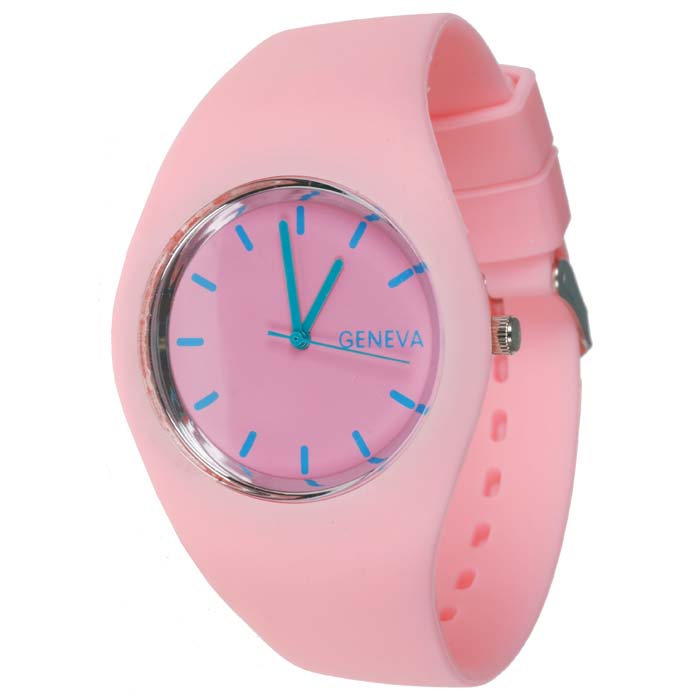Geneva siliconen horloge Roze