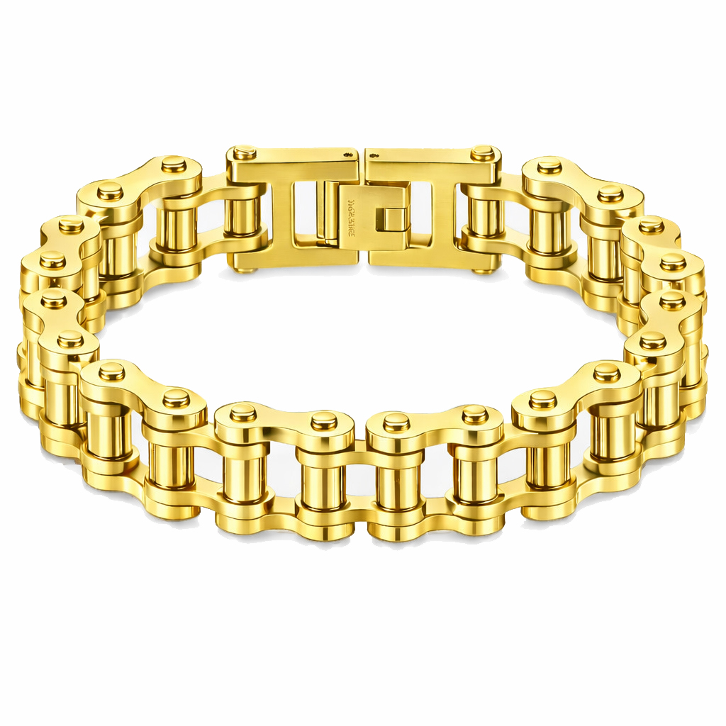 Heren armband Edelstaal Biker Chain Goudkleurig afbeelding 1