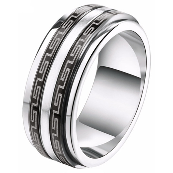 Heren ring Spinning Greek Titanium afbeelding 1