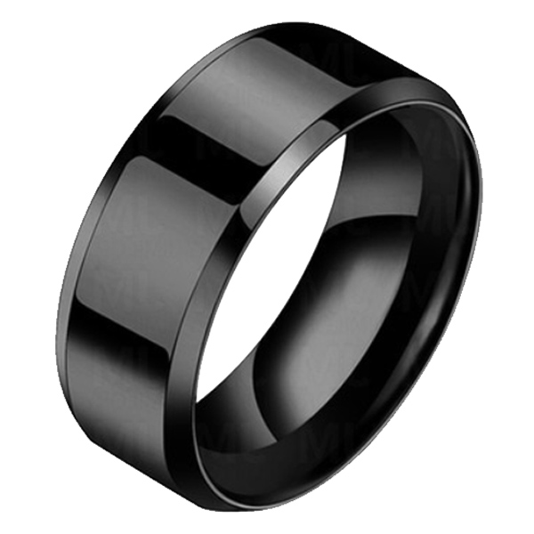 Heren ring Titanium Zwart 8mm-16mm afbeelding 3