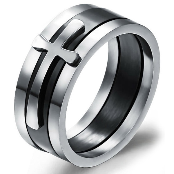 Lgt Jewels Herenring Edelstaal Cross Black Silver lgt jewels kopen in de aanbieding