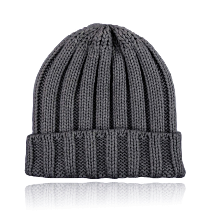 LGT JWLS Grofgebreide Dames Beanie met Omslagrand - Donkergrijs afbeelding