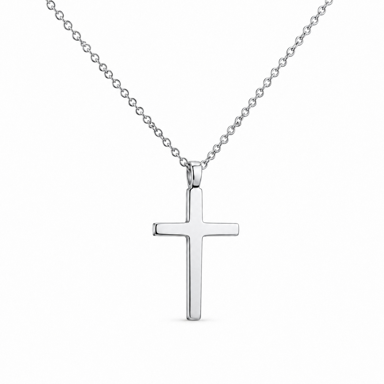 LGT JWLS Zilverkleurige Dames Ketting met Slanke Kruishanger