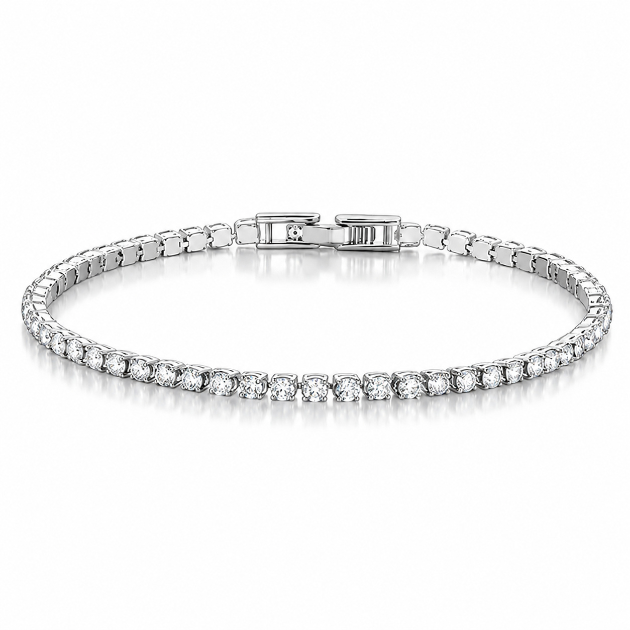 LGT JWLS Zilverkleurige Dames Tennisarmband met Witte Zirkonia 2,5 mm - 17cm