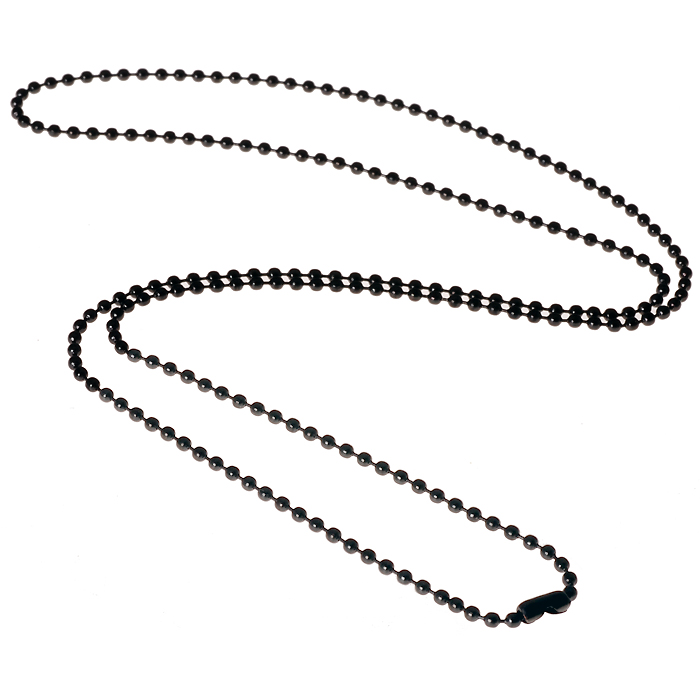 LGT Jewels Dogtag ketting Edelstaal Zwart 2mm-75cm afbeelding 3