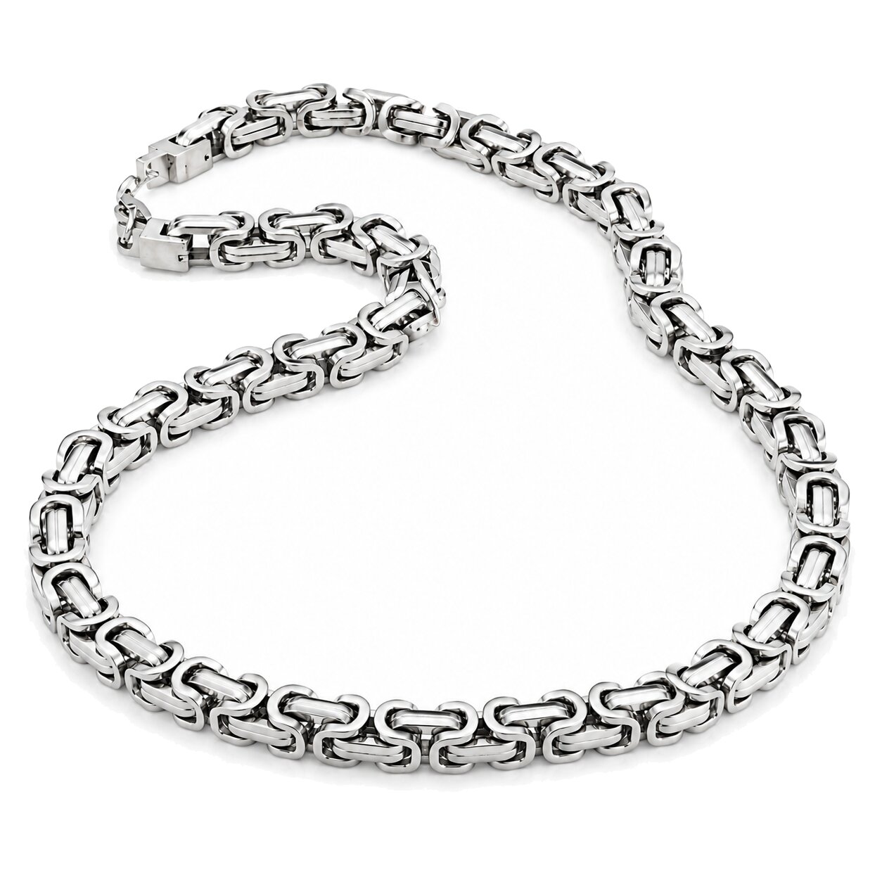 LGT Jewels koningsketting Heren Edelstaal Zilverkleurig - 55cm afbeelding