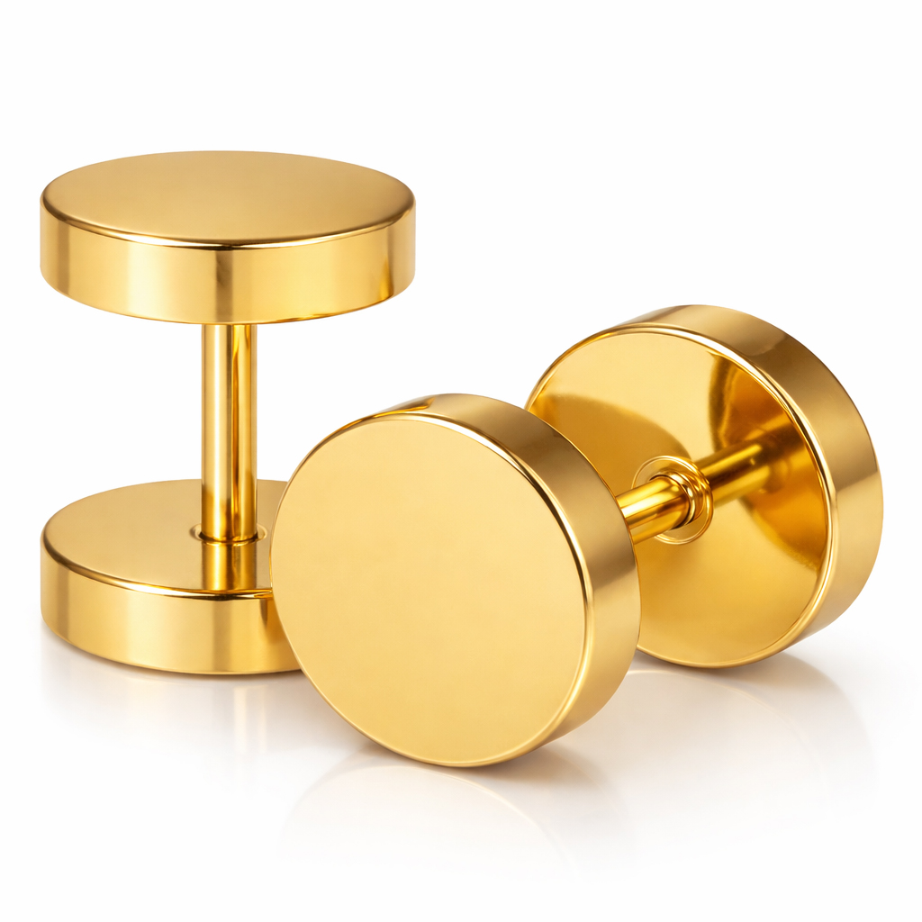 LGT Jewels Stud oorbellen Edelstaal Goudkleurig 8mm