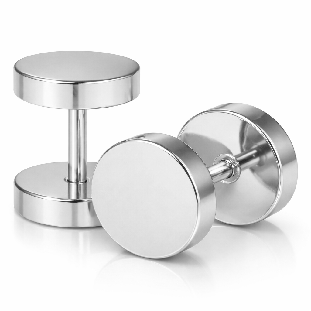 LGT Jewels Stud oorbellen Edelstaal zilverkleurig 4mm