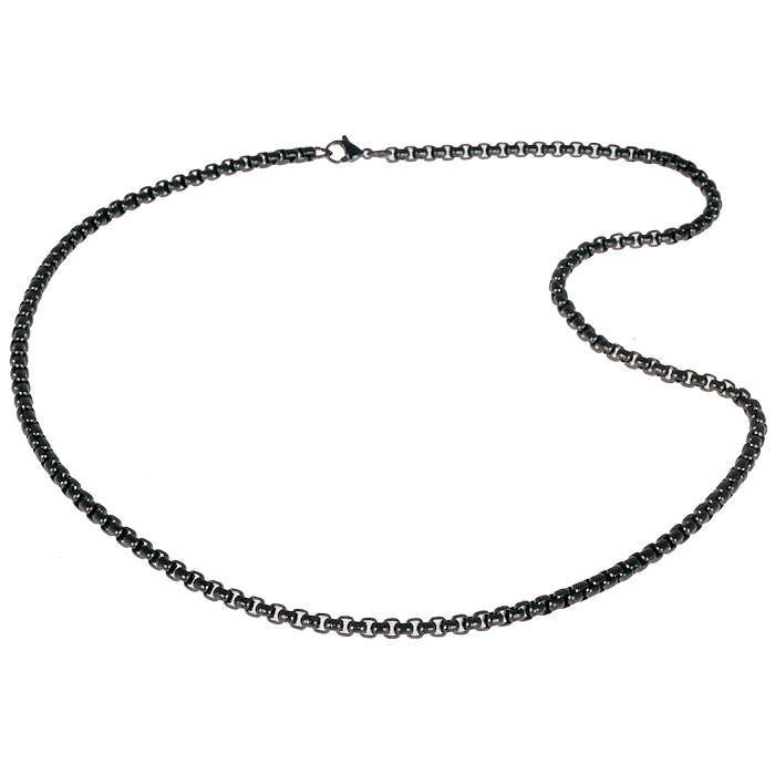 LGT Jewels schakel ketting Edelstaal Venetiaans Zwart - 2mm - 66cm afbeelding 3