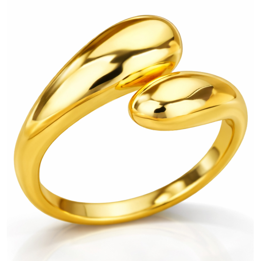 LGT JWLS Dames Ring One Size Goudkleurig Open Vorm afbeelding 1
