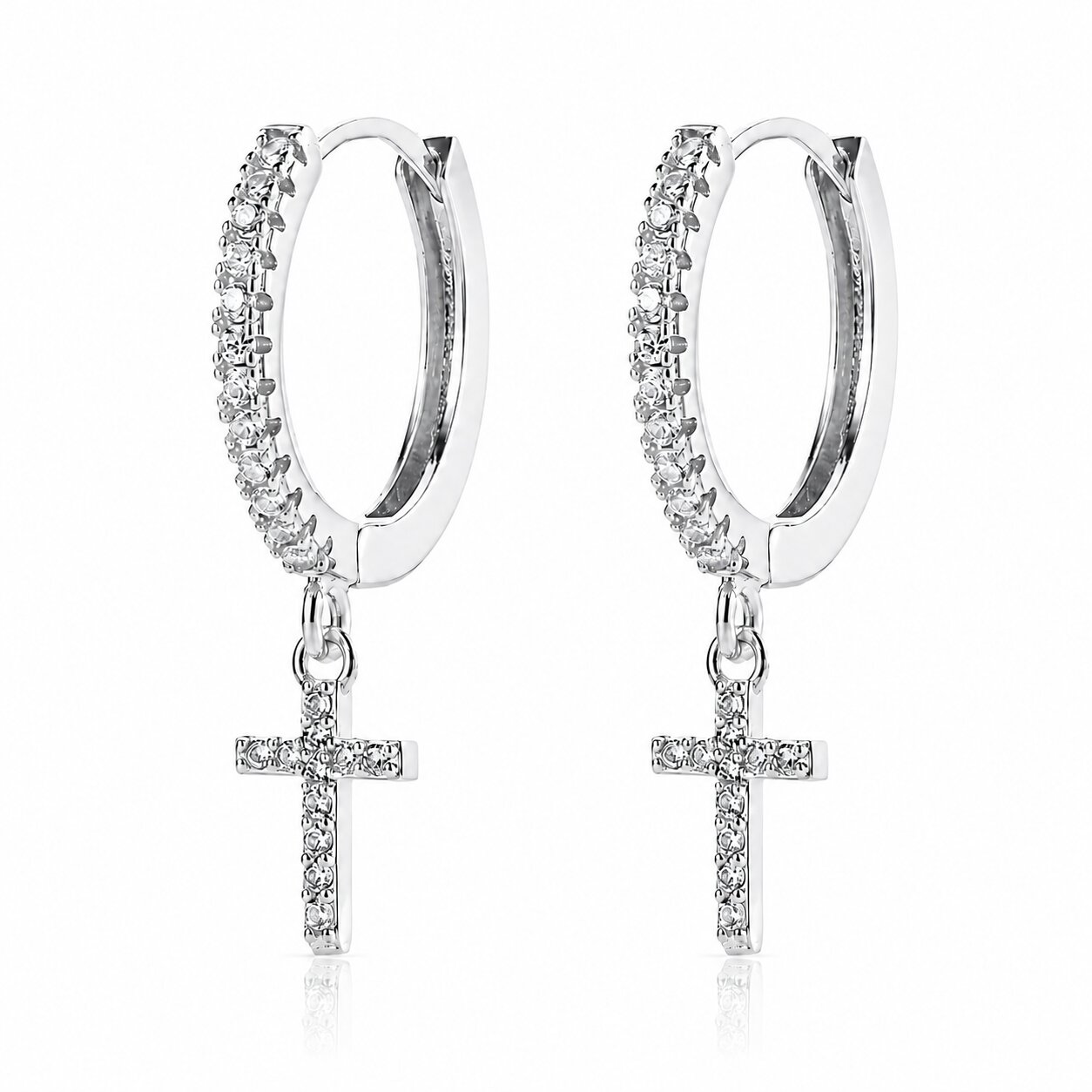LGT JWLS Oorringen met Kruis Hanger - Cross Silver