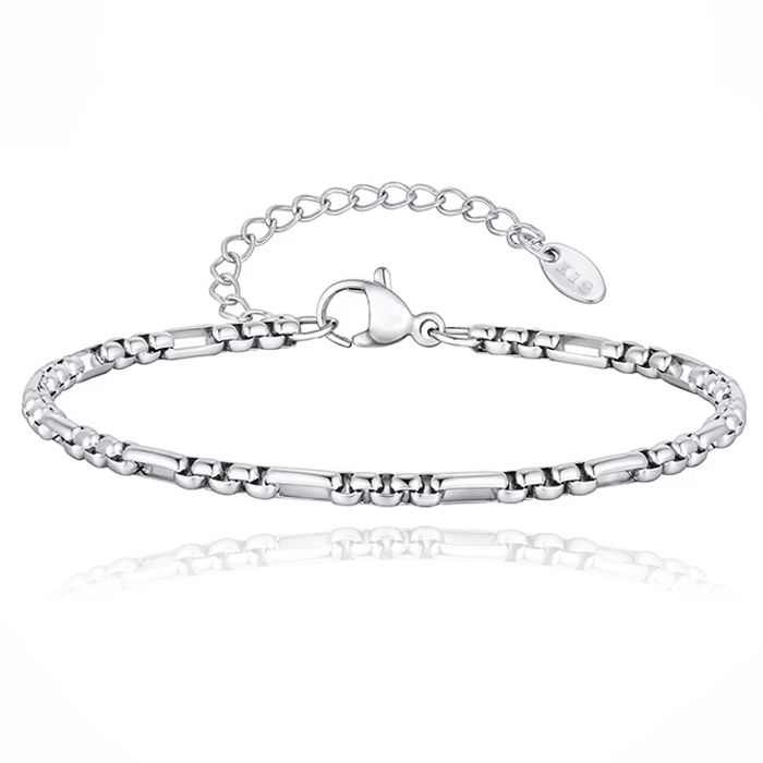LGT JWLS Stalen Schakelarmband Minimalistisch Dames Zilverkleurig