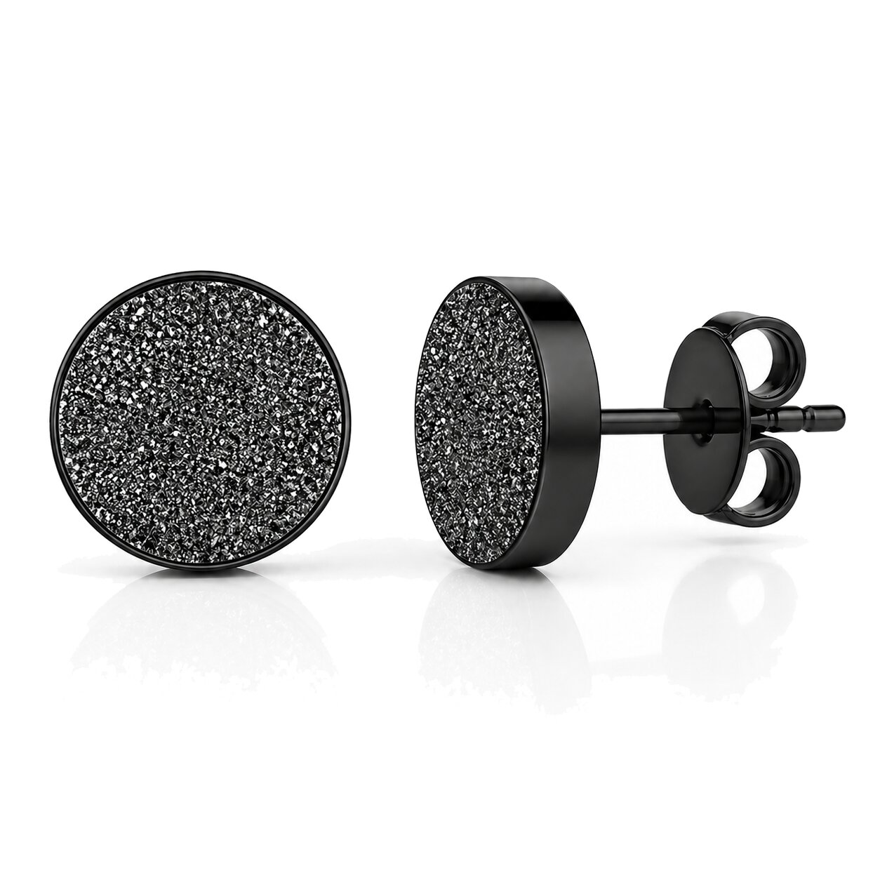 LGT JWLS Stud Oorbellen - 6mm Mat Zwart