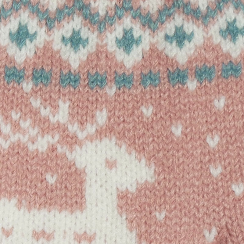 LGT JWLS Winterse Dameshandschoenen - Roze Wit met Rendier afbeelding 3