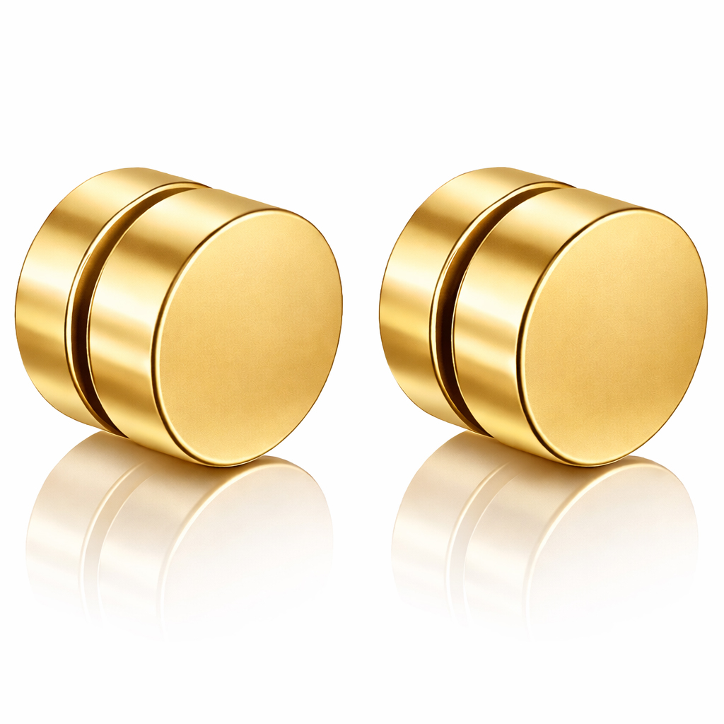 Magnetische Stud oorbellen Goud 8mm afbeelding 1