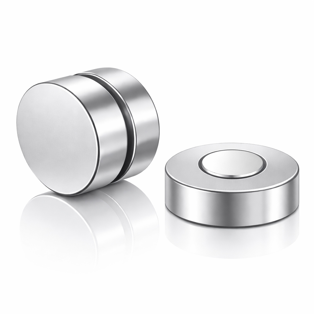 Magnetische Stud oorbellen Zilverkleurig -6mm afbeelding 3