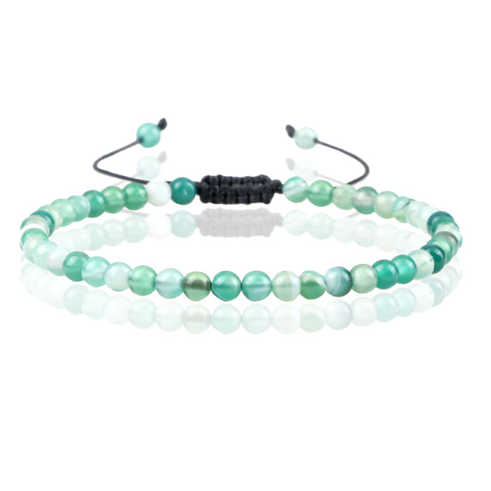 Memphis Fire Armband Natuursteen Kralen - Green Striped