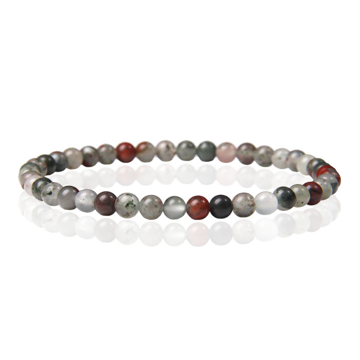 Memphis Natuursteen Armband - 4mm Bloodstone - 19cm