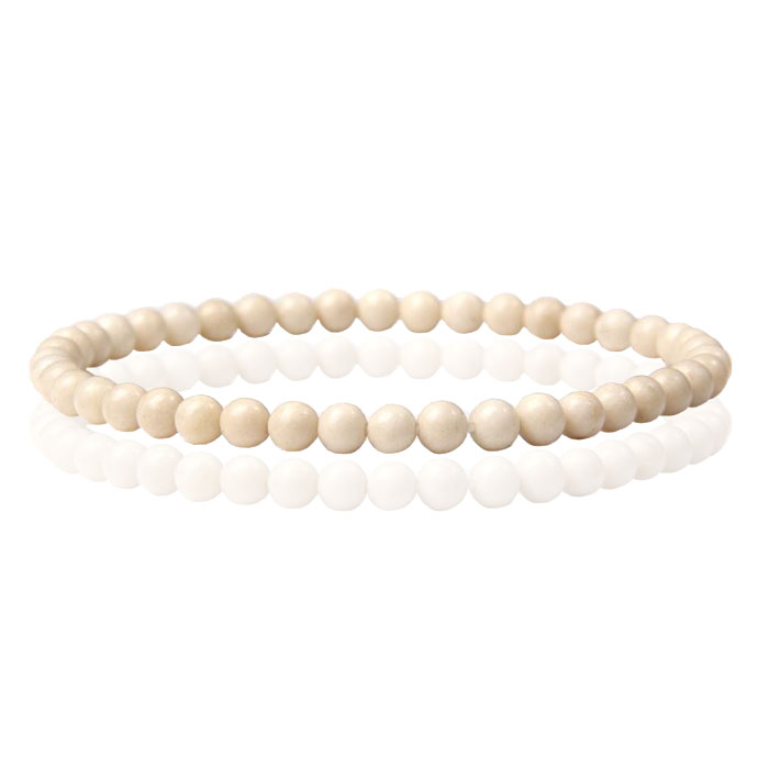 Memphis Natuursteen Armband - 4mm Fossil - 21cm afbeelding 1