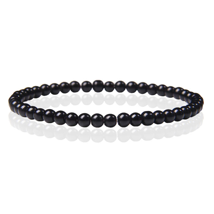 Memphis Natuursteen Armband - 4mm Polished Onyx Agate - 19cm