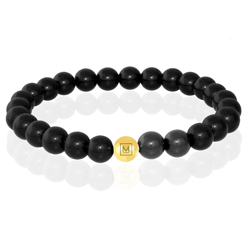 Memphis DUO Kralenarmbanden set "Pitch Black"-21cm afbeelding 3