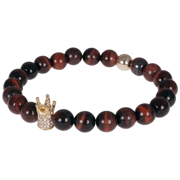 Memphis Kralen Armband Tiger Eye Crown memphis kopen in de aanbieding