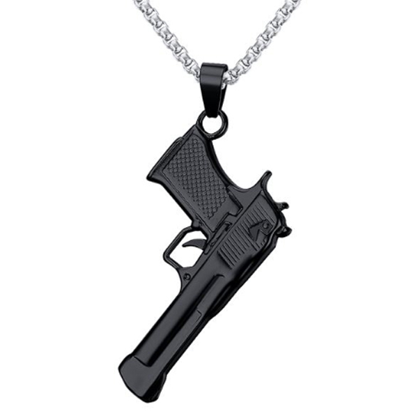 Mendes Kettinghanger Edelstaal Zwart Pistool mendes kopen in de aanbieding