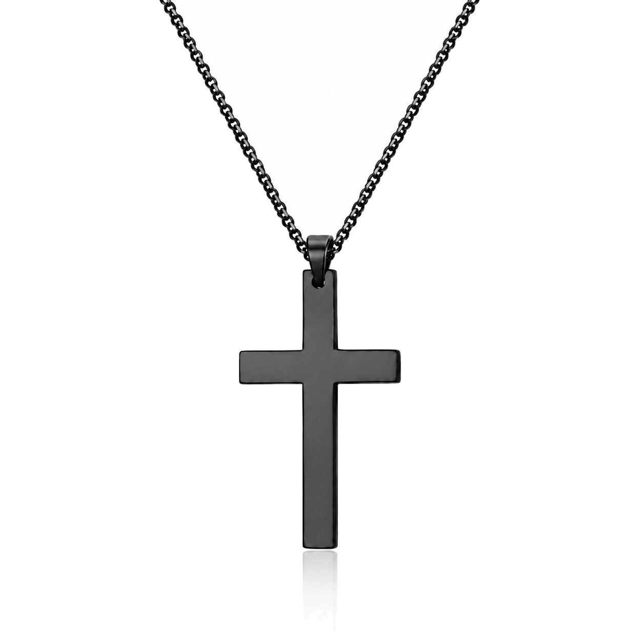 Mendes Kruis kettinghanger Cuban Link Zwart
