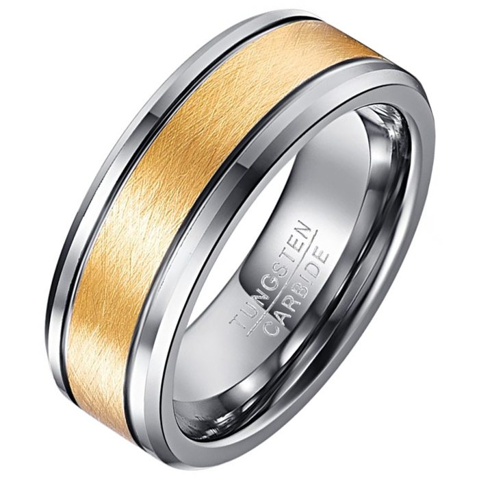 Mendes Wolfraam ring heren Gold Brushed afbeelding 1