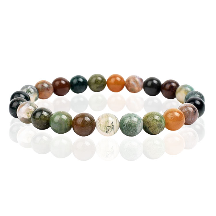 Natuursteen Armband met 8mm Kralen Memphis Indian Agate