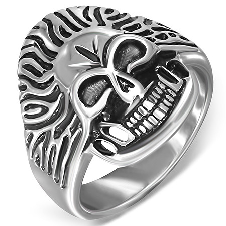 Rvs Heren Ring 2 Tone Skull Smile huismerk kopen in de aanbieding Rvs Heren Ring 2 Tone Skull Smile huismerk kopen in de aanbieding