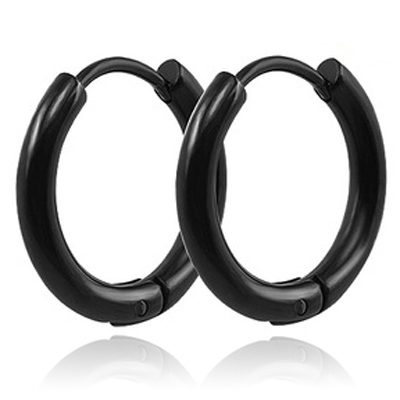 Lgt Jewels Smalle Edelstaal Creolen Zwart lgt jewels kopen in de aanbieding