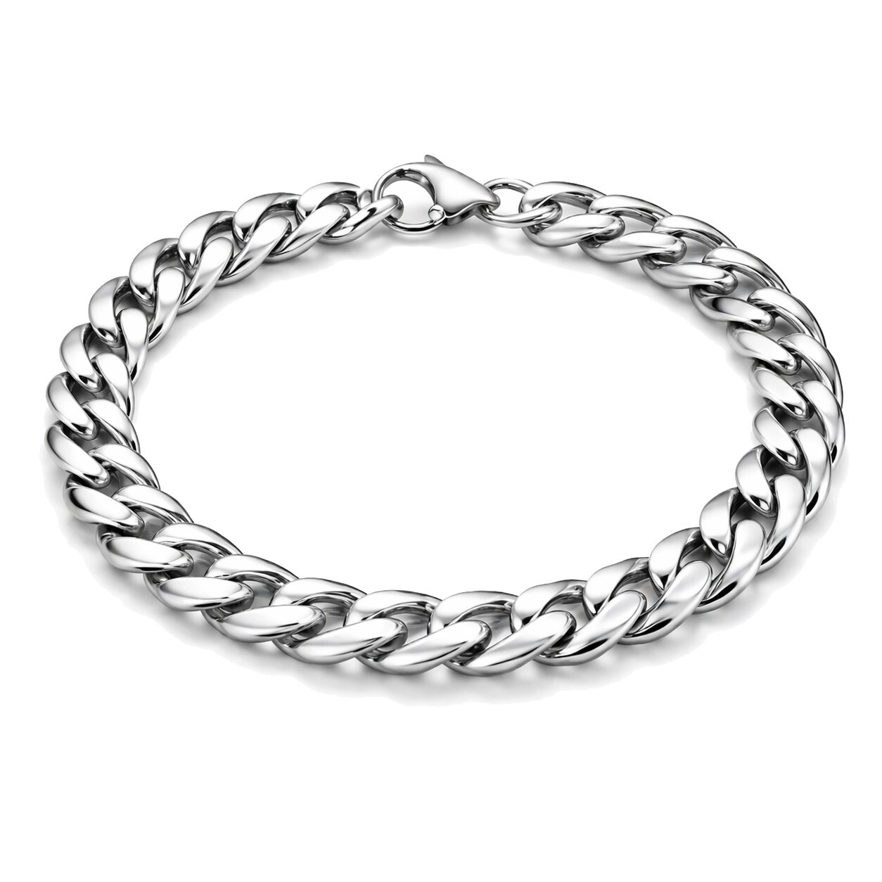 Stalen heren armband LGT JWLS Gourmet schakel Zilverkleurig 7mm-18cm afbeelding