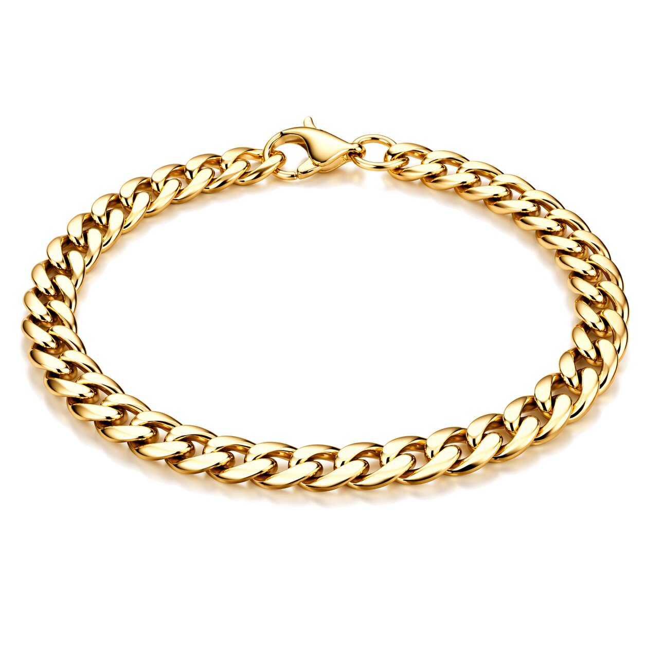 Stalen heren armband LGT JWLS Gourmet schakel Goudkleurig 5mm-23cm