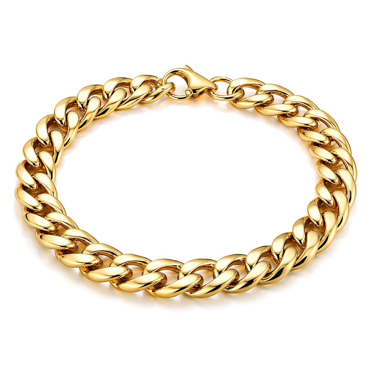 Stalen heren armband LGT JWLS Gourmet schakel Goudkleurig 7mm-18cm