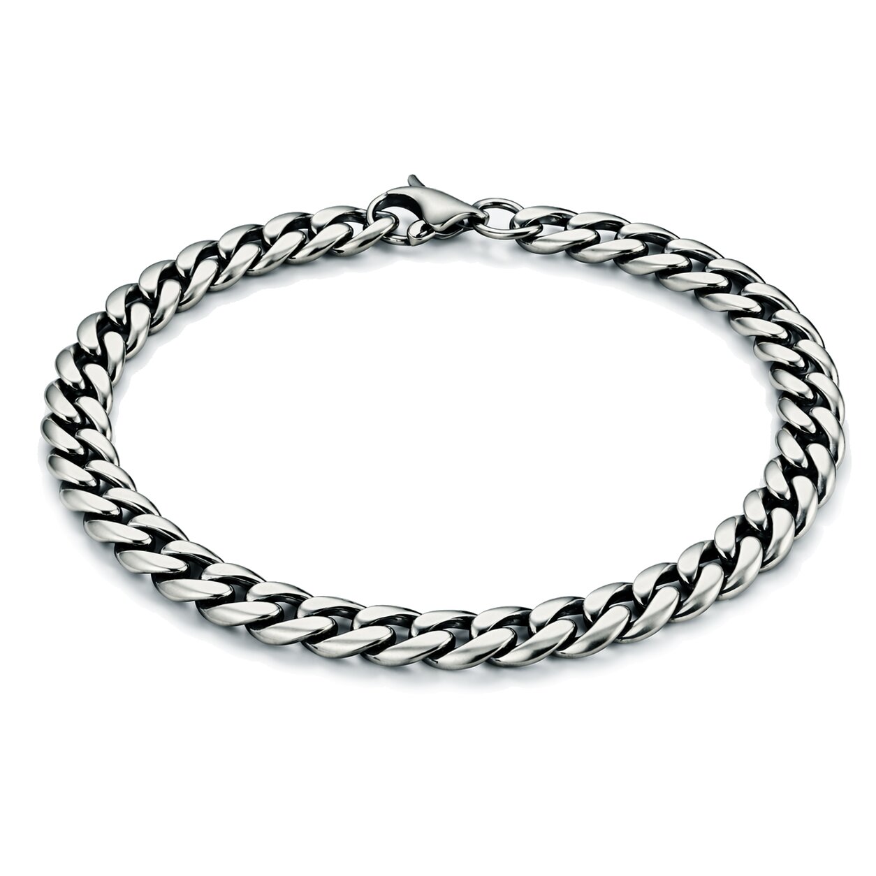 Stalen heren armband LGT JWLS Gourmet schakel Vintage 5mm-21cm afbeelding 1