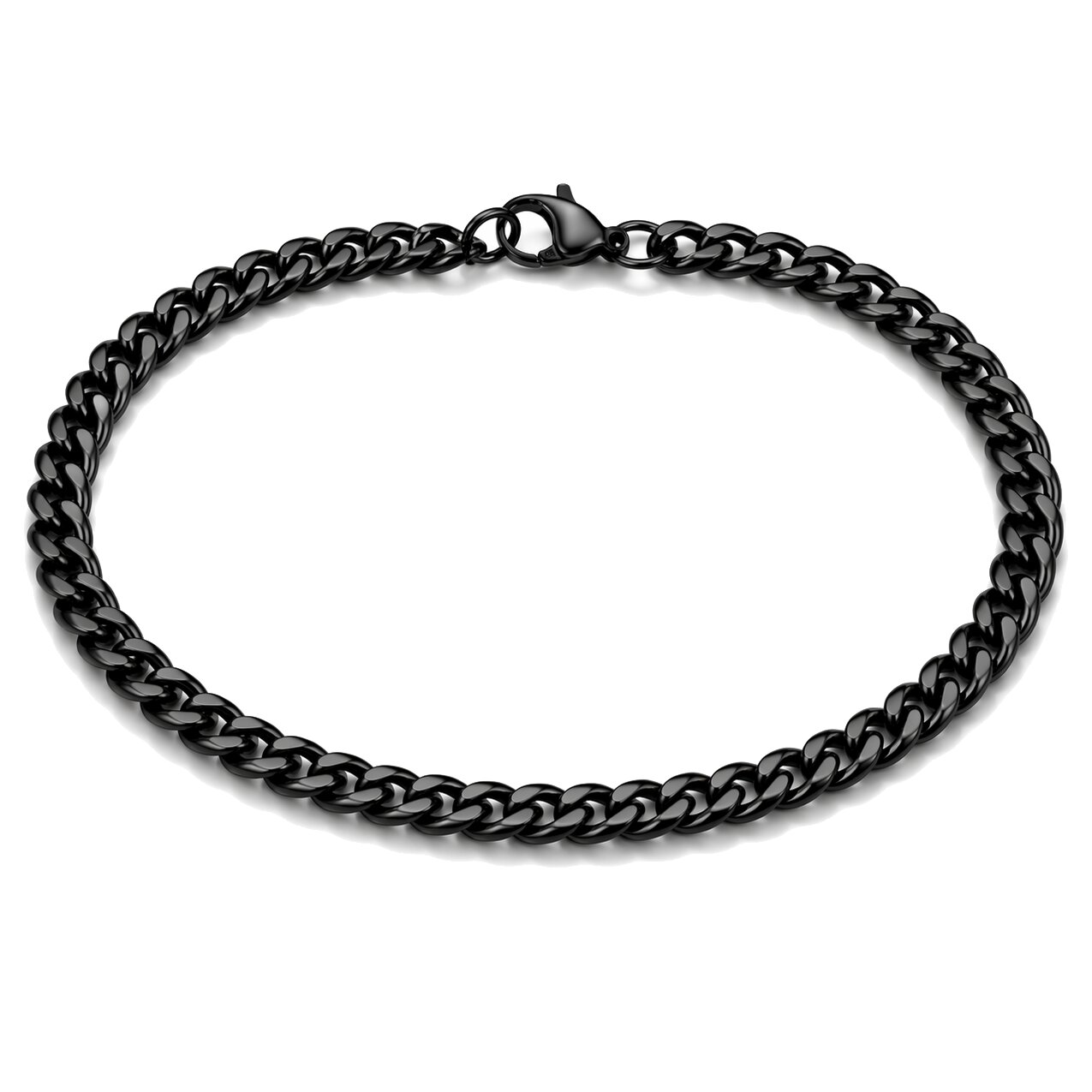 Stalen heren armband LGT JWLS Gourmet schakel Zwart 3mm-18cm