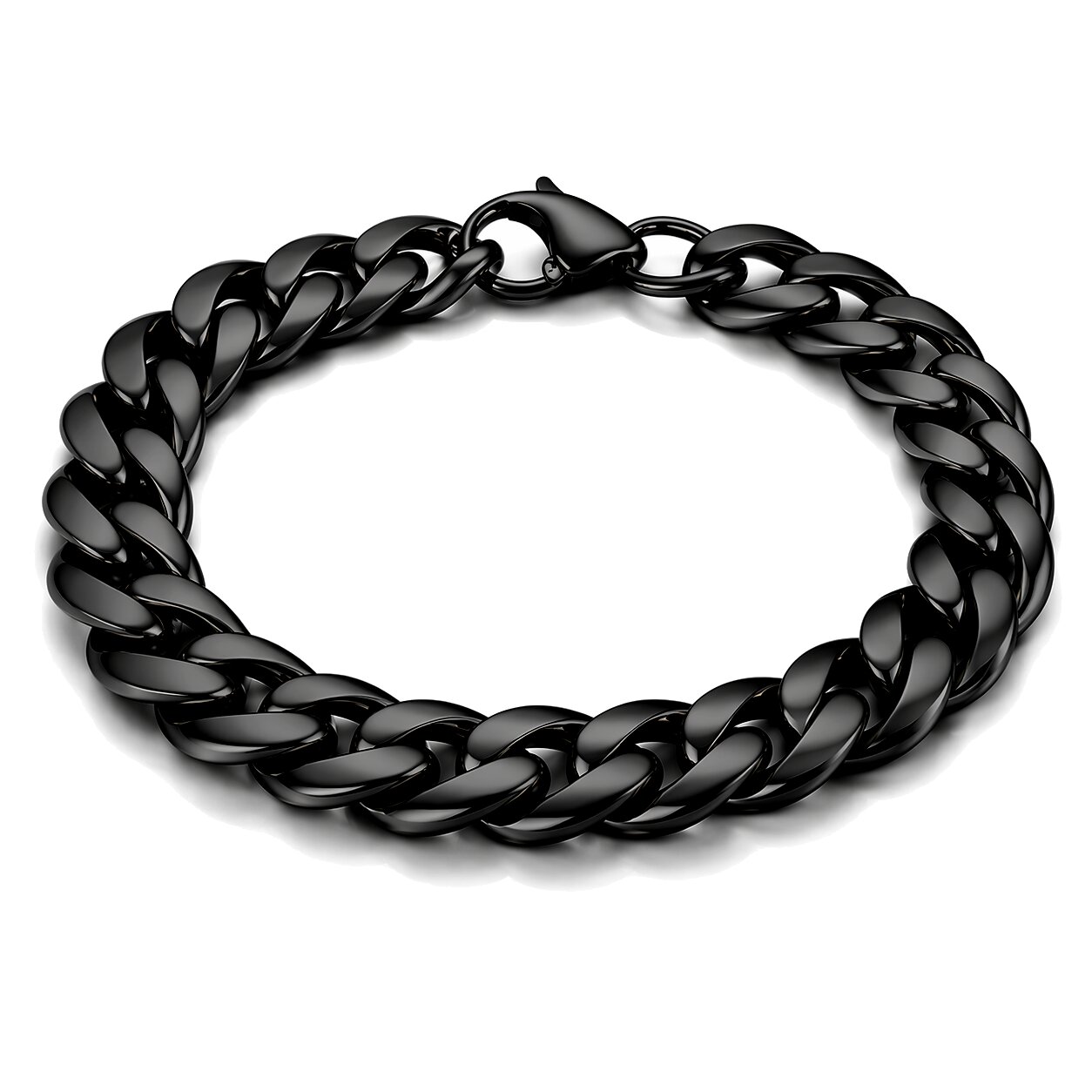 Stalen heren armband LGT JWLS Gourmet schakel Zwart 9mm-23cm afbeelding 1