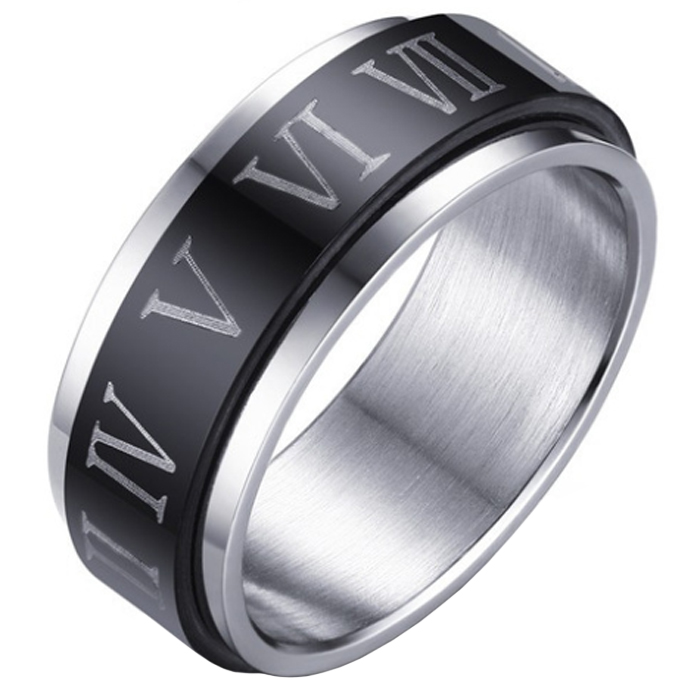 Stalen Spinning ring met Romeinse Cijfers-19mm afbeelding 3