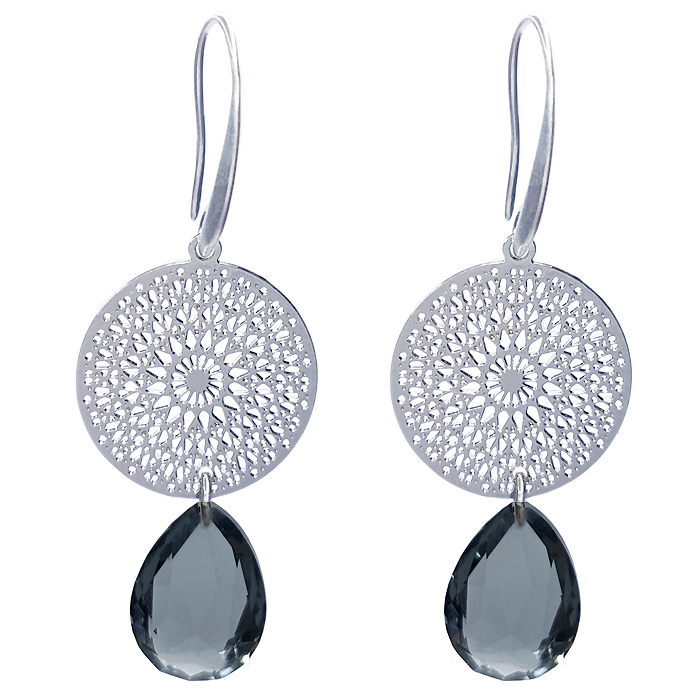 Taboo Sieraden Dames Oorbellen Nola Zilver Antraciet taboo sieraden kopen in de aanbieding