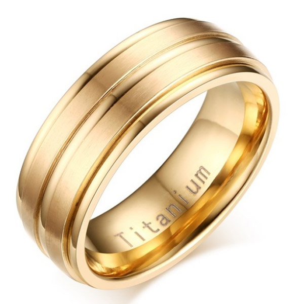 Lgt Jewels Titanium Heren Ring Goud 8Mm lgt jewels kopen in de aanbieding