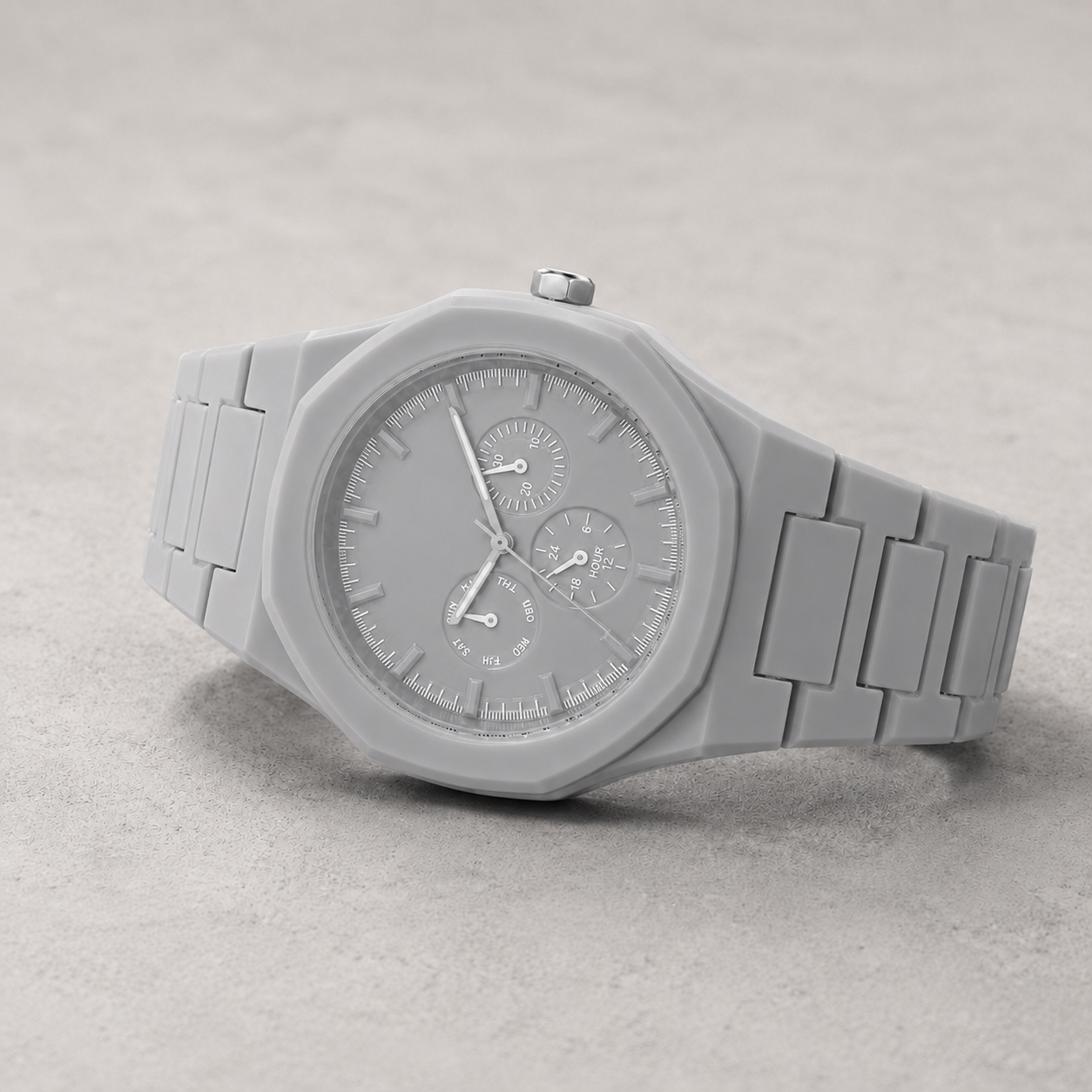 Windsor Grijs Kunststof Horloge met Multifunctionele Wijzerplaat afbeelding 3